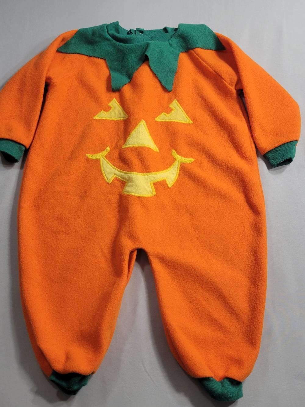 Vintage Baby Gro Orange Pumpkin Fleece Infant Halloween Costume 6-9 Months